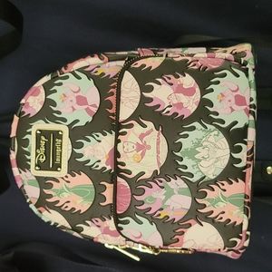 Disney villains pastel Flames Loungefly backpack